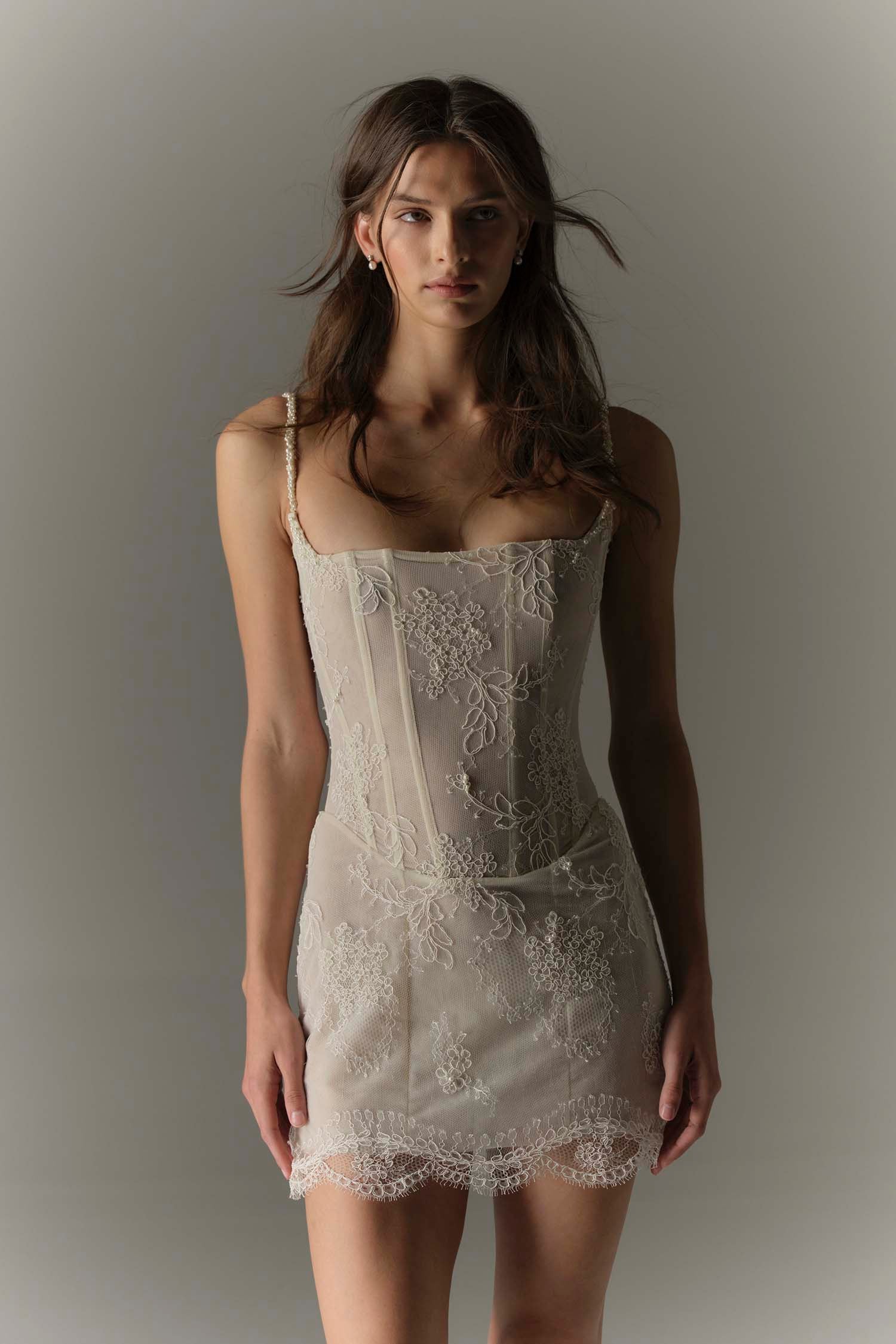 Kate Willa Custom Beaded Lace Mini Dess